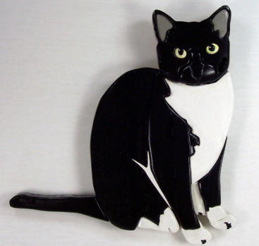 Intarsia Tuxedo Cat