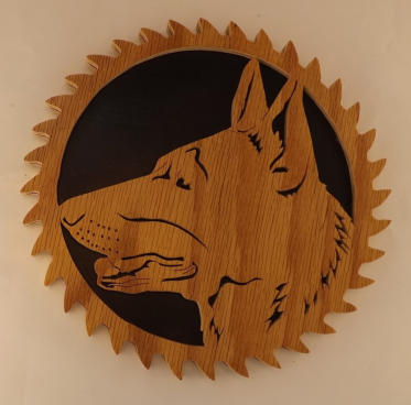 Scroll cut German Shepherd wall art