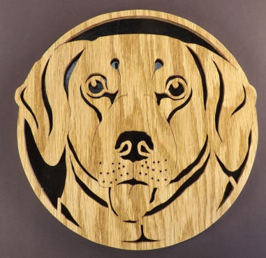 Labrador Retriever Dog scroll saw art